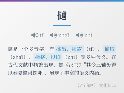 擿怎么读