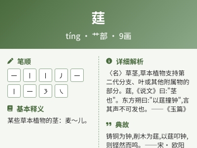莛怎么读