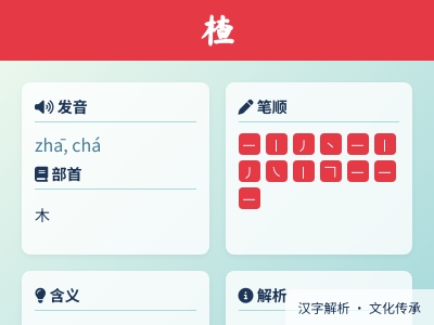 楂怎么读音