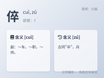 倅怎么读