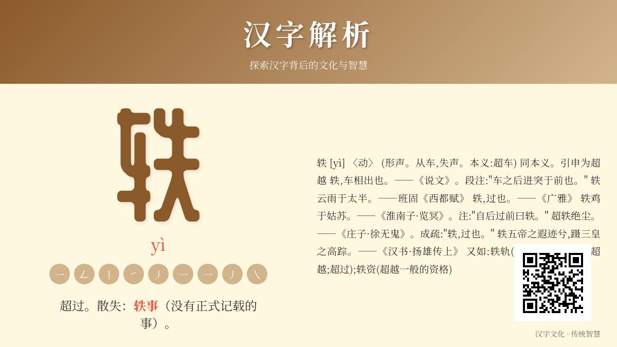 汉字”轶”的正确读音与9大知识点解析 从笔顺到成语一网打尽