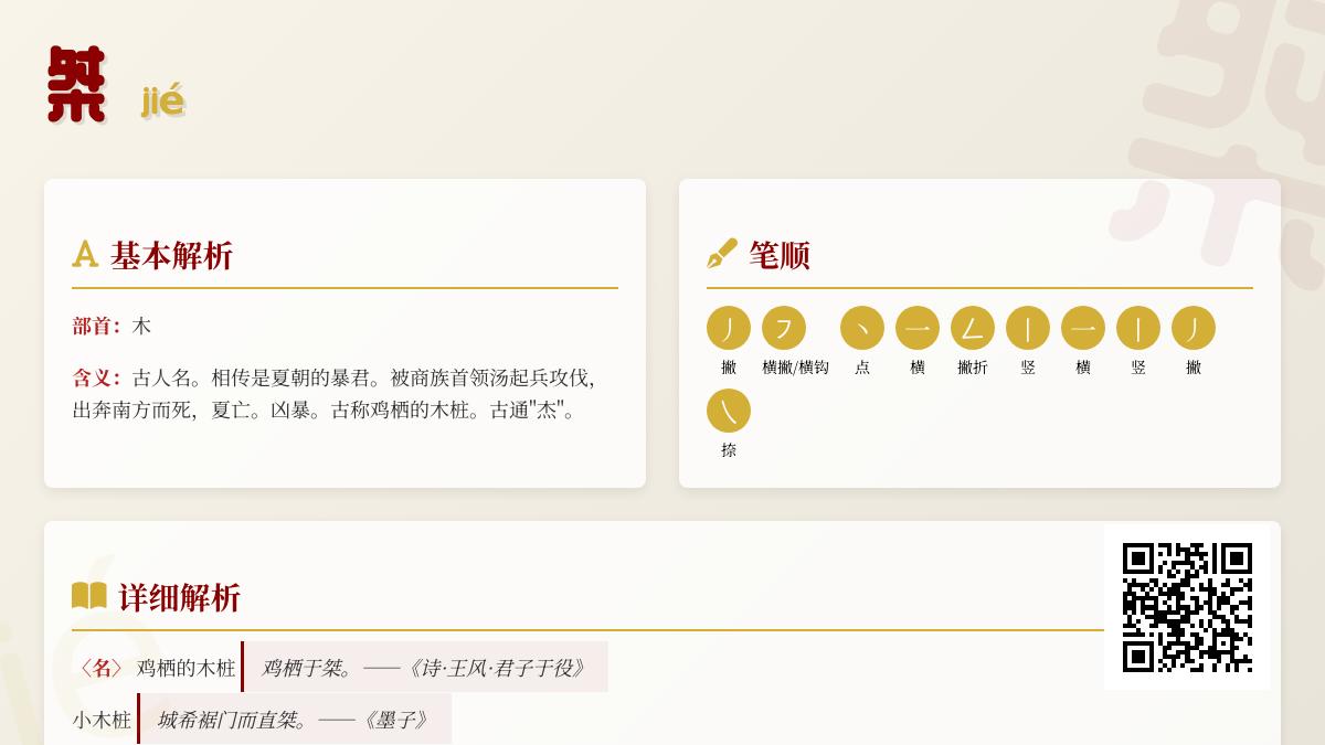 揭秘汉字”桀”的正确读音与5大含义 从暴君到木桩的演变史