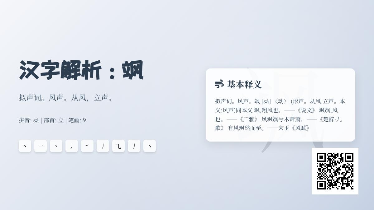 掌握汉字”飒”的正确读音sà与10种用法 从风声拟声到英姿飒爽解析