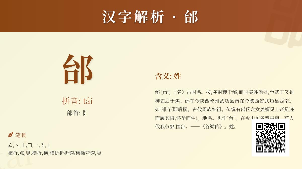 邰字正确读法是什么 揭秘这个古老姓氏的拼音笔顺与历史渊源