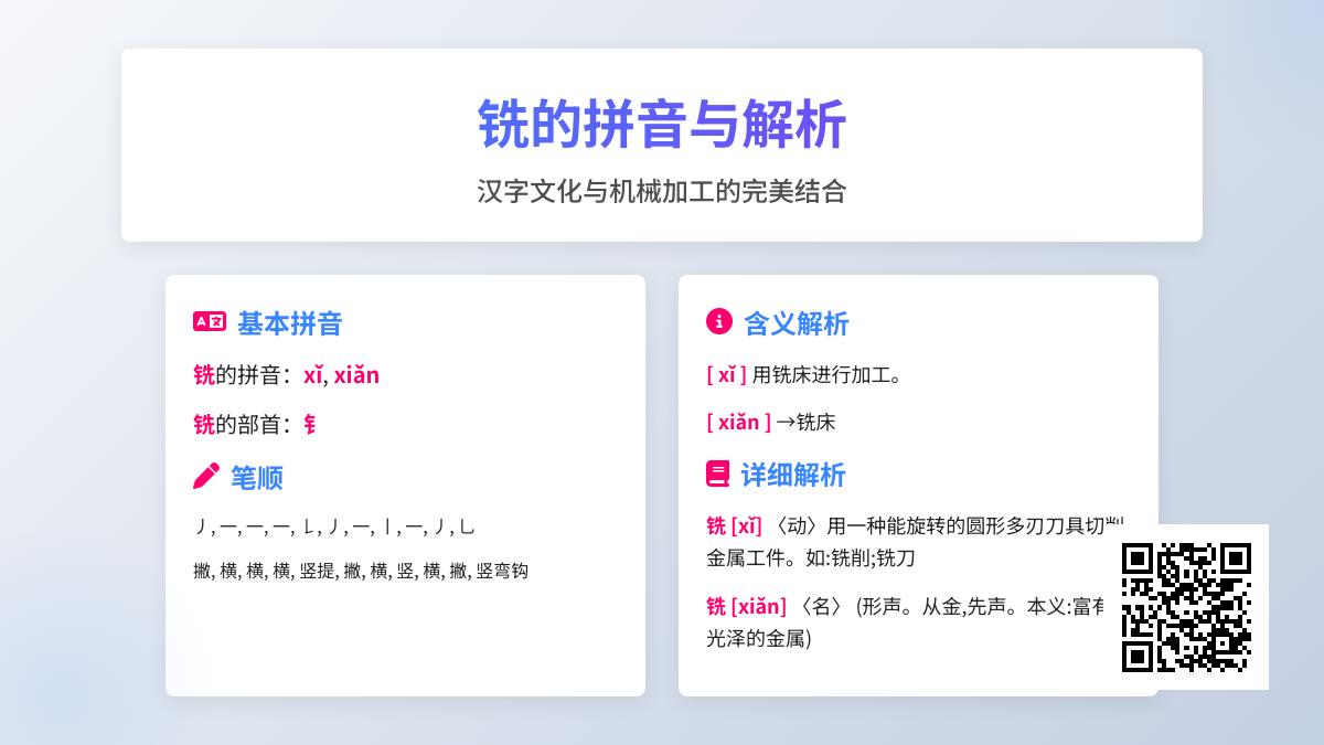 铣字怎么读 两种读音xǐ和xiǎn的详细解析与工业古典用法指南