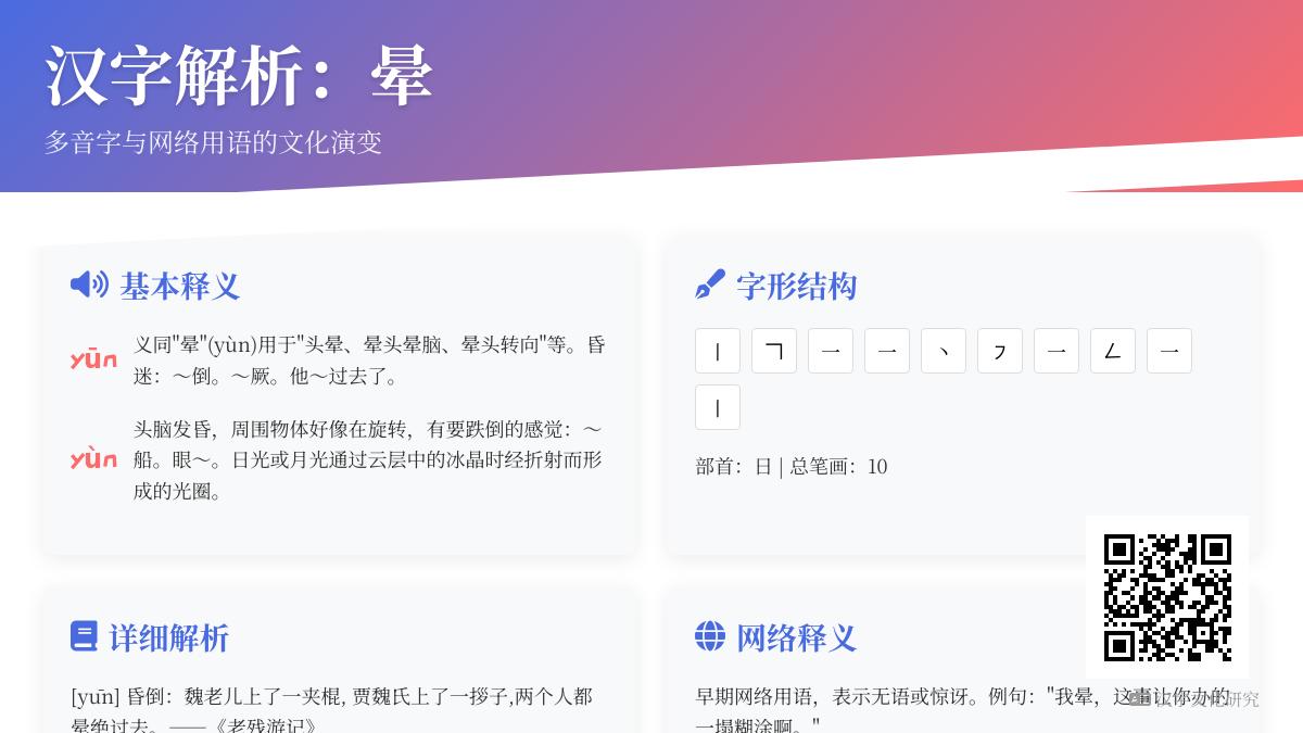 晕字怎么读 解析多音字晕的2种拼音写法与10笔正确笔顺
