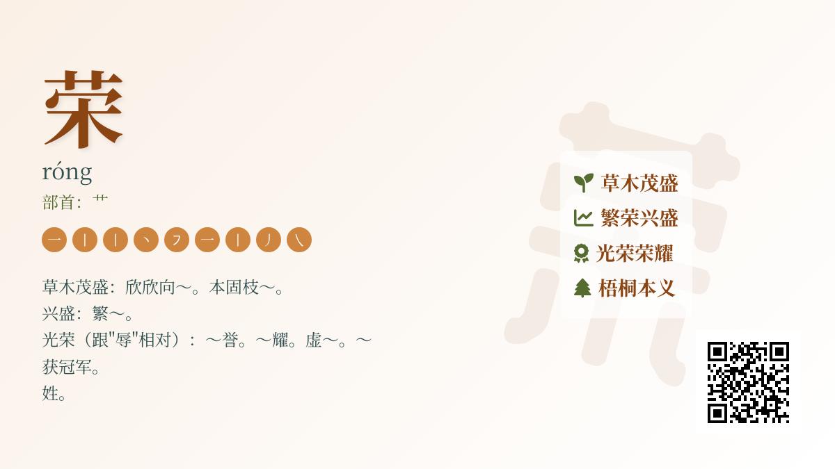 掌握“荣”的拼音róng 9笔正确写法与20个实用组词解析