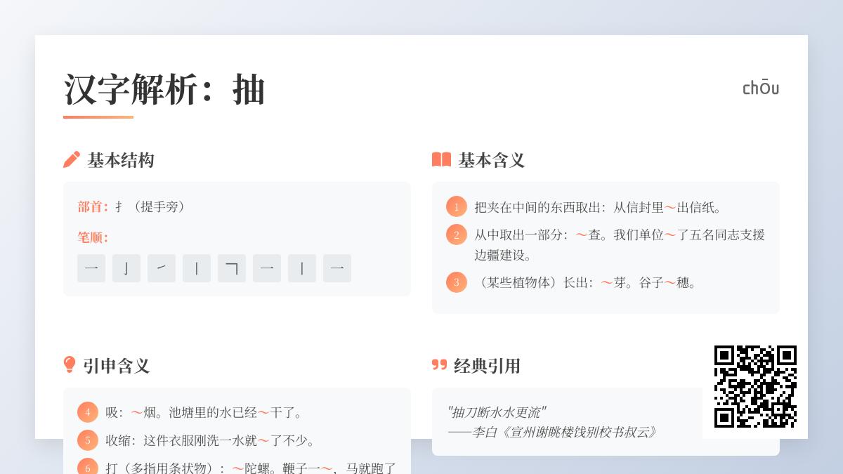 掌握汉字”抽”的8种含义与正确用法 从拼音笔顺到成语解析