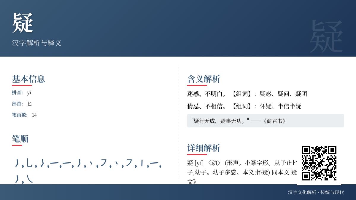 疑的拼音yí怎么写 14画笔顺详解与常见组词成语大全