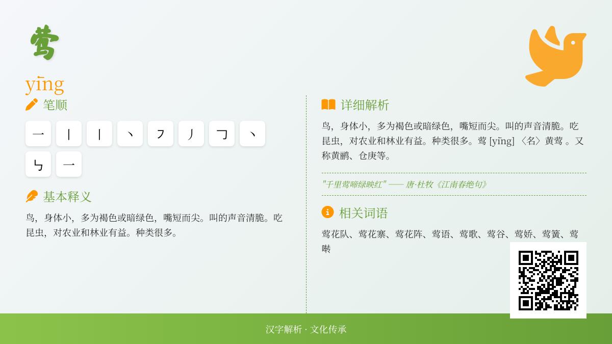 掌握莺的拼音yīng 10笔正确写法与5大成语用法解析