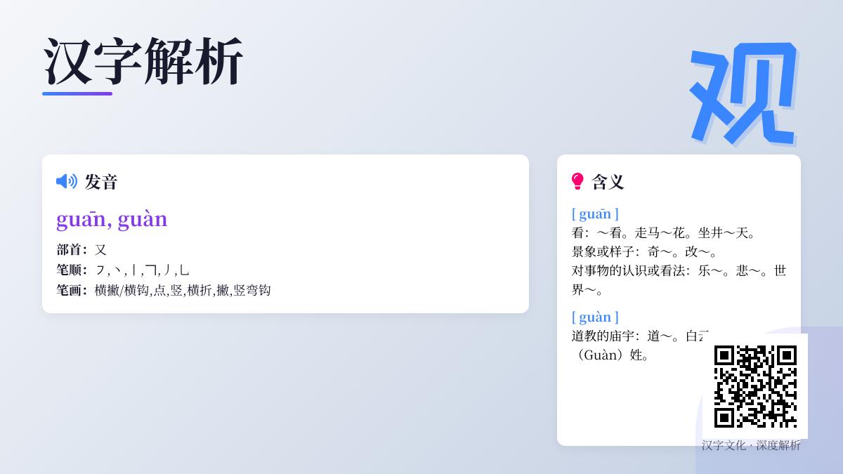 观字怎么读 掌握guān和guàn两种正确读音及20个实用组词