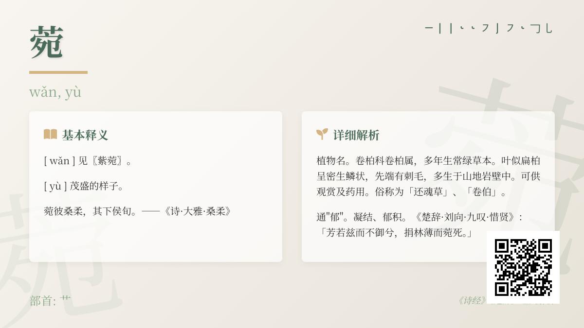 菀怎么读