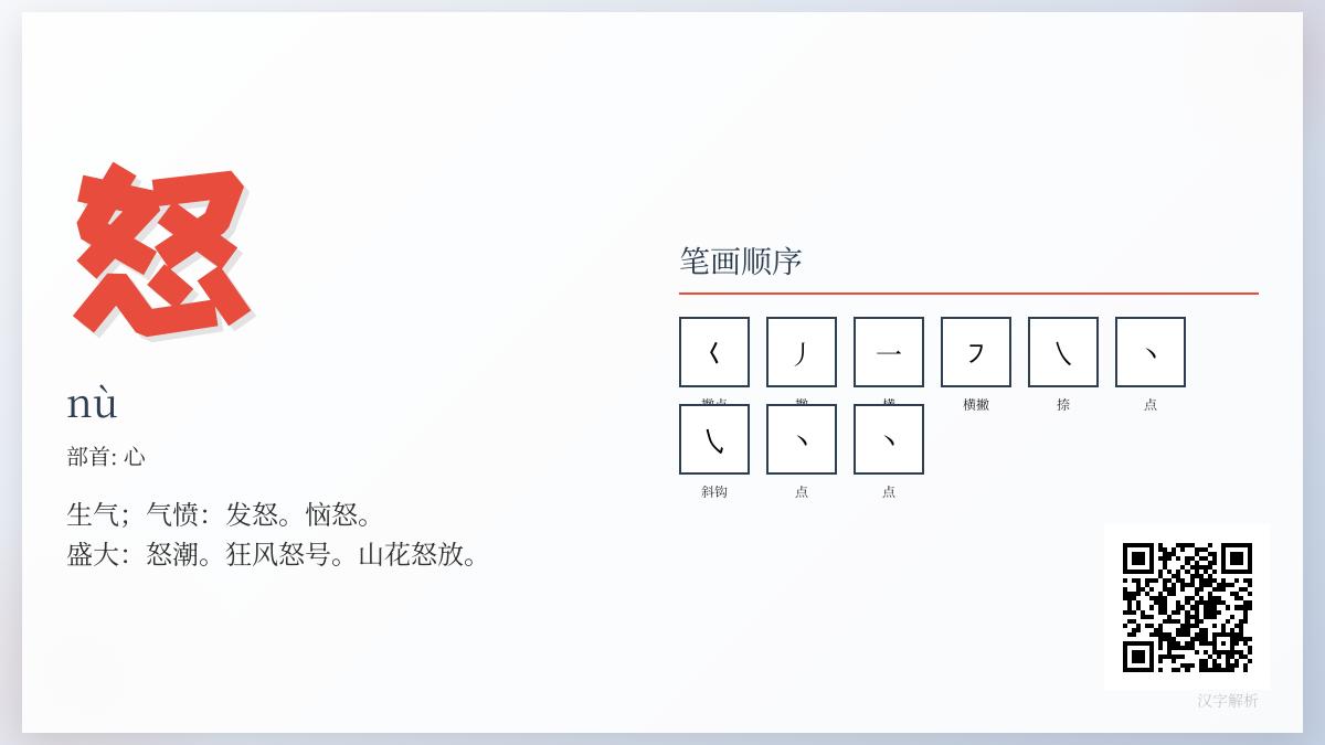 怒的拼音