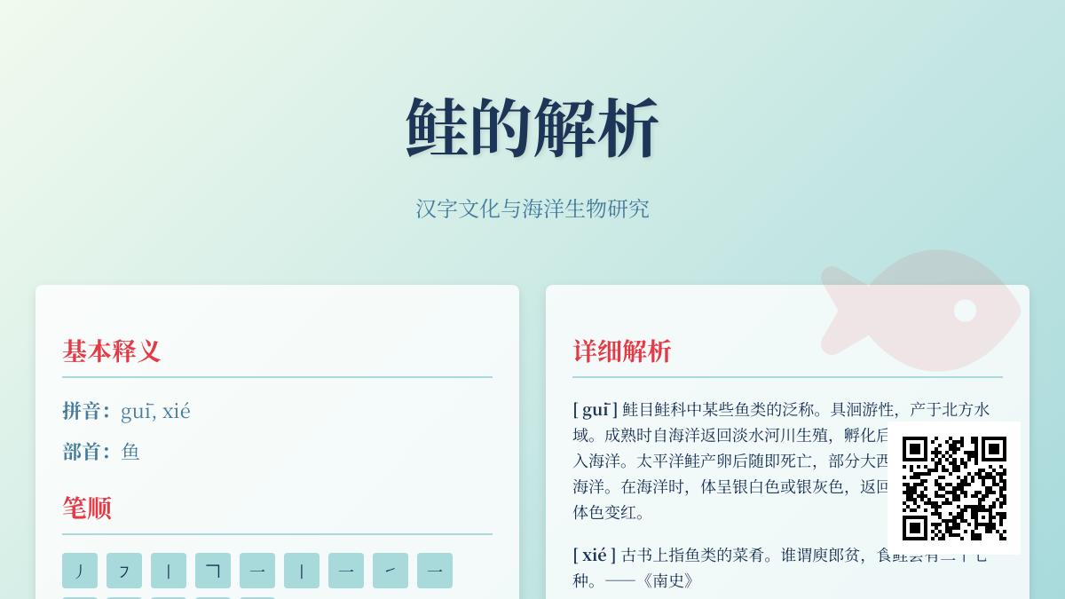 鲑怎么读