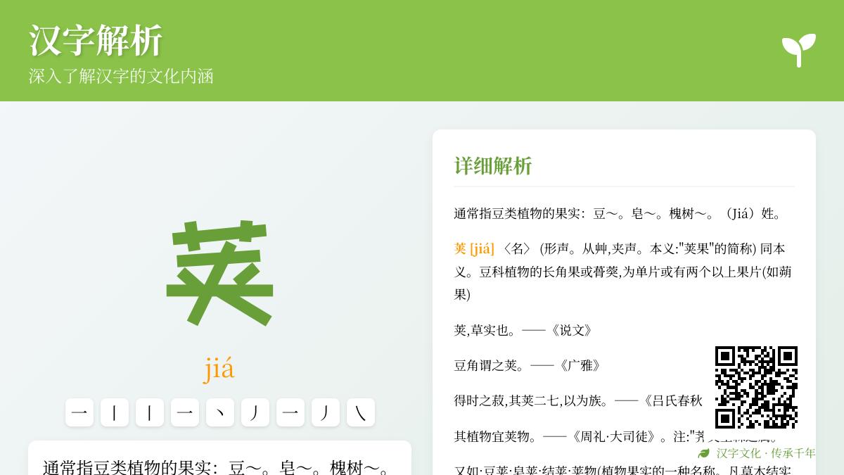 荚怎么读