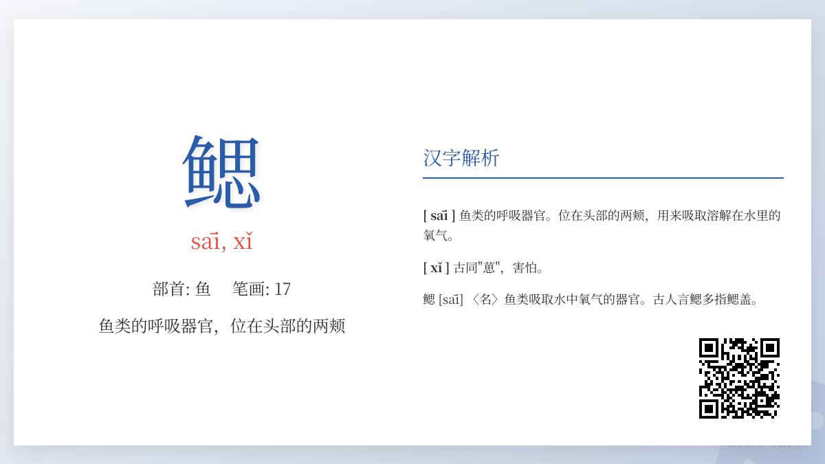 鳃怎么读音