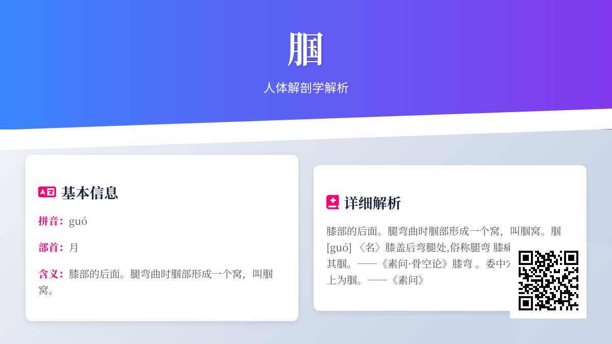 腘怎么读