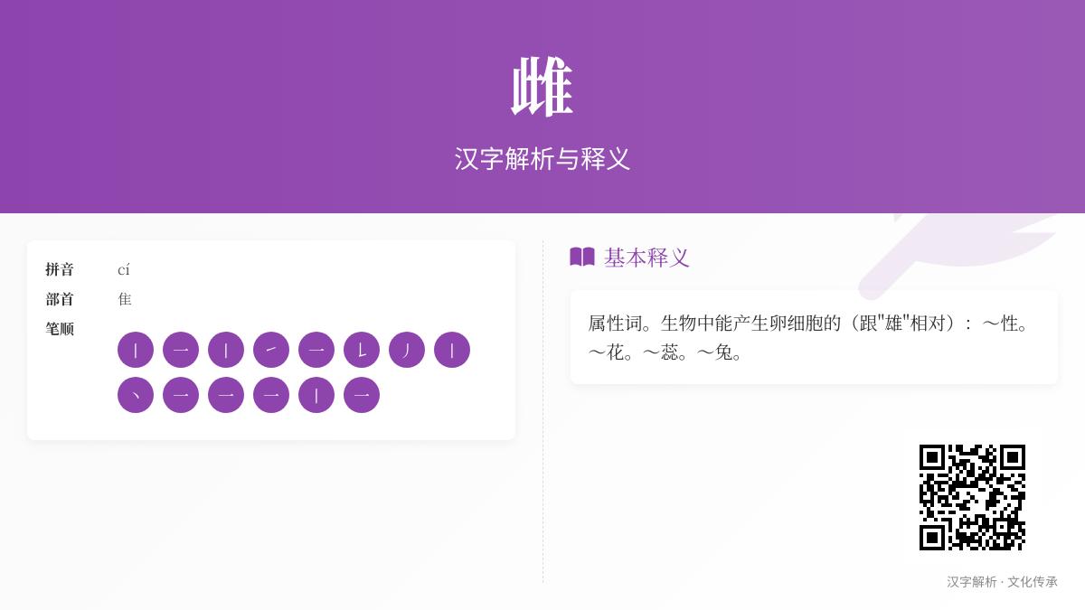 雌怎么读