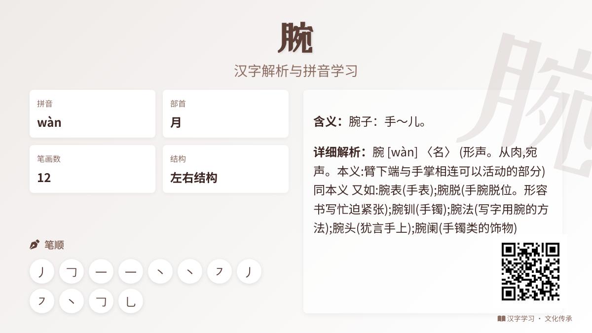 腕的拼音