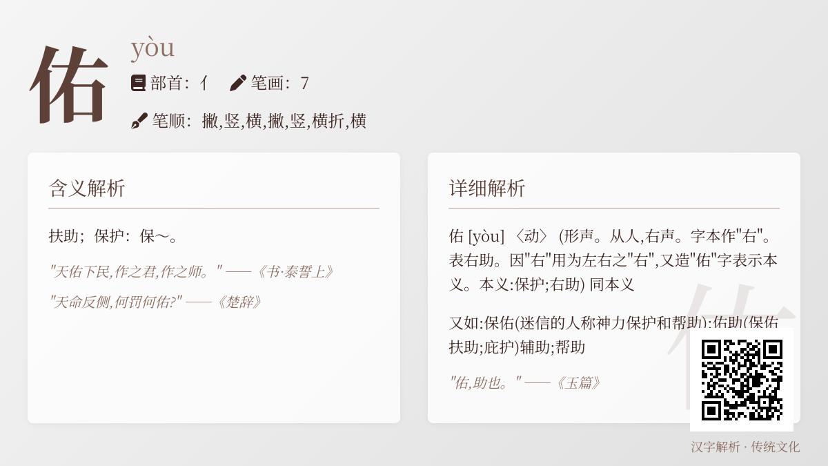 佑怎么读