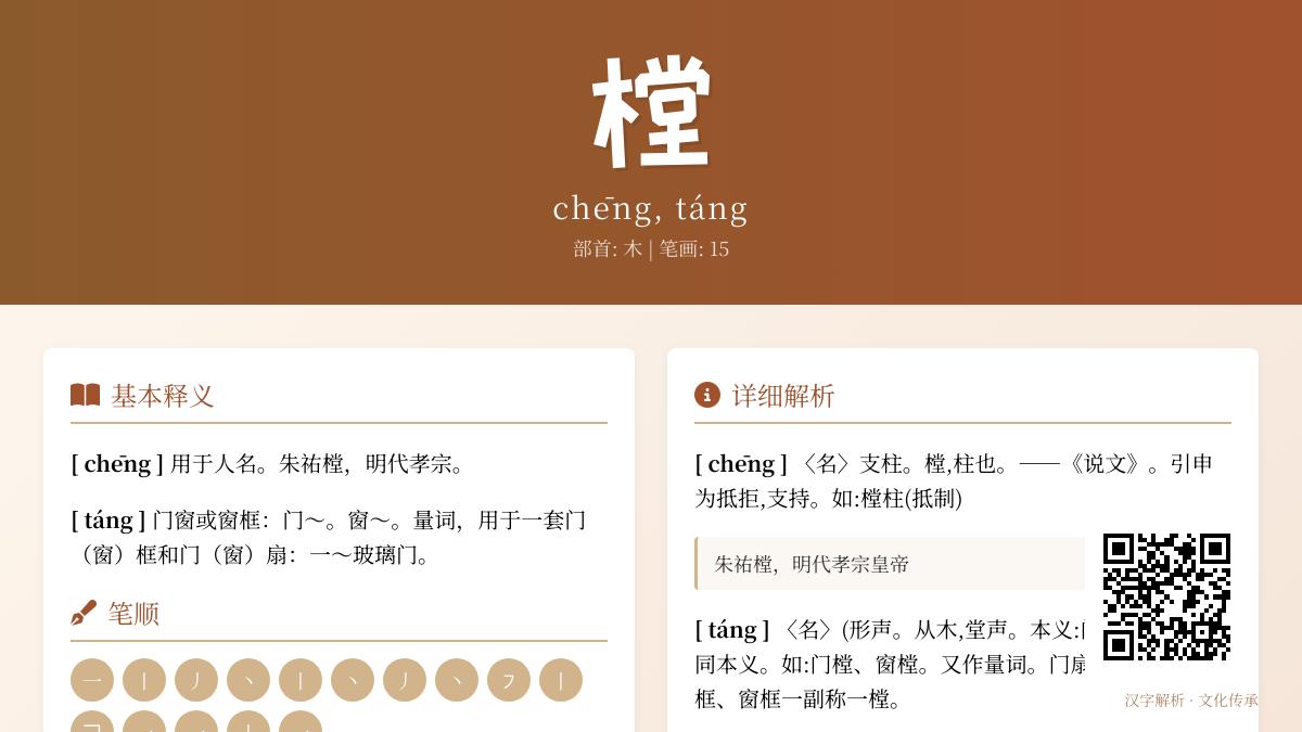 樘怎么读