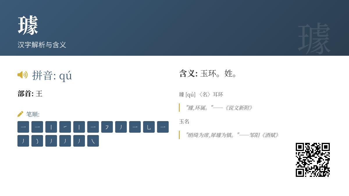 璩的拼音怎么读