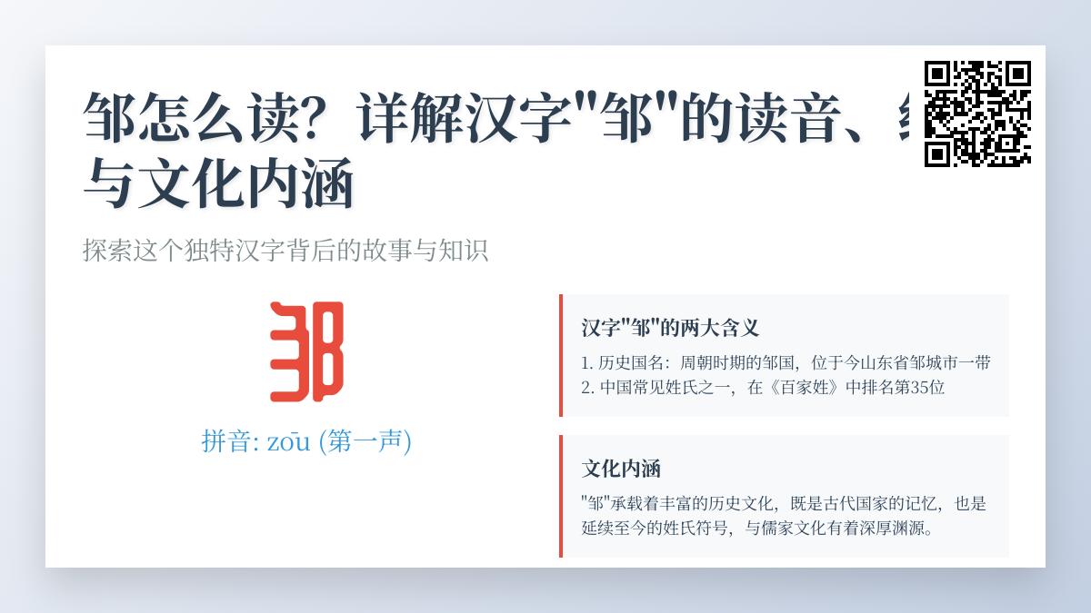 邹字怎么读 解析姓氏邹的正确发音与历史文化背景