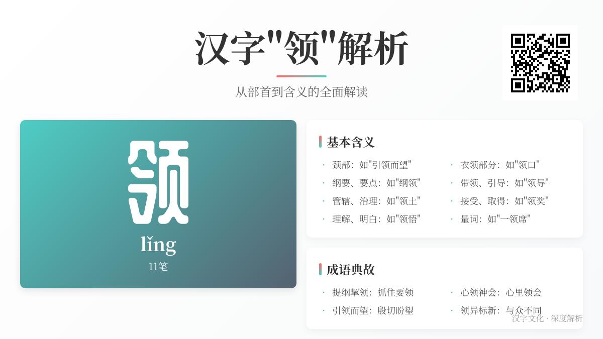 如何正确发音“领”字？11笔书写技巧与6大含义全解析