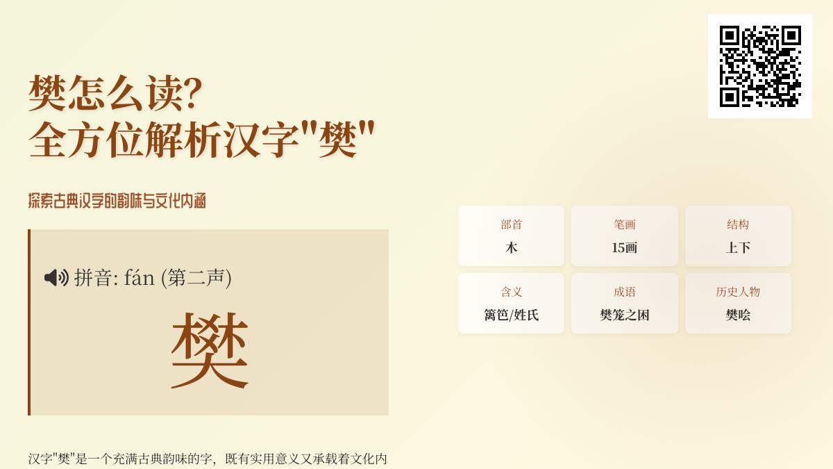 汉字”樊”的正确读音与15个笔画书写技巧 全面解析姓氏起源及文化内涵