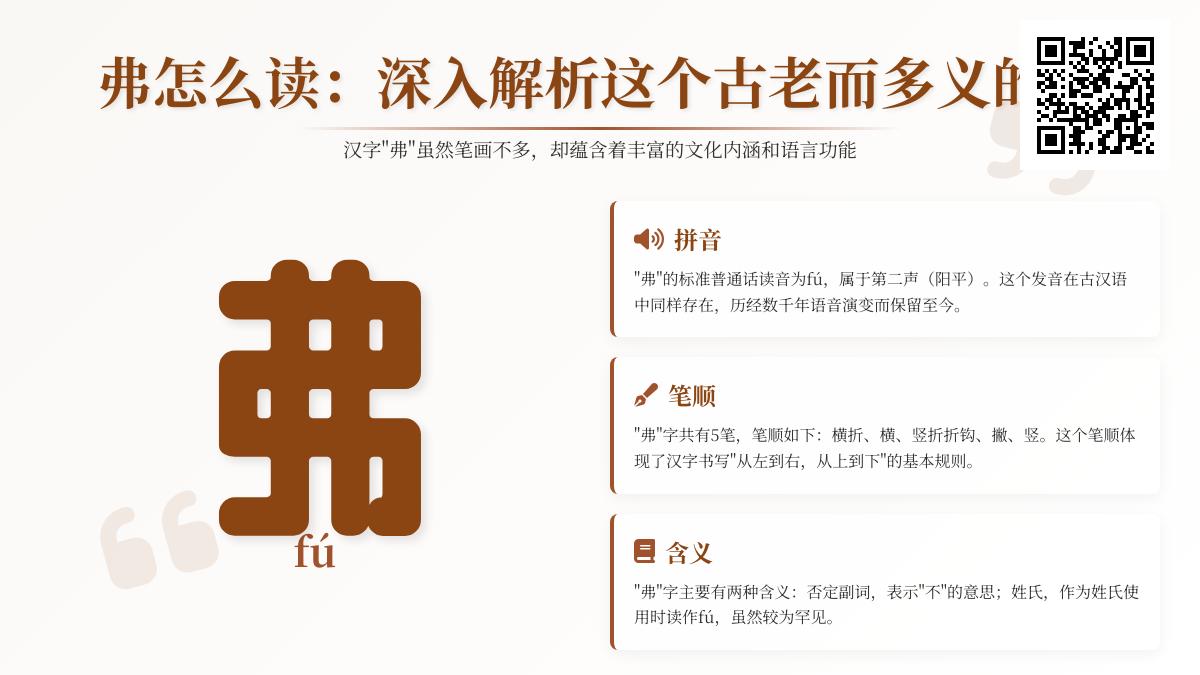 5个关键点掌握”弗”字正确读音与用法 从笔顺到成语全面解析
