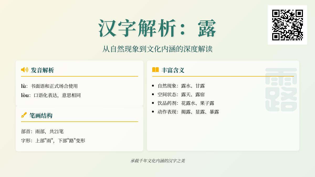 露的拼音怎么读 多音字lù和lòu的区别及21笔正确写法解析