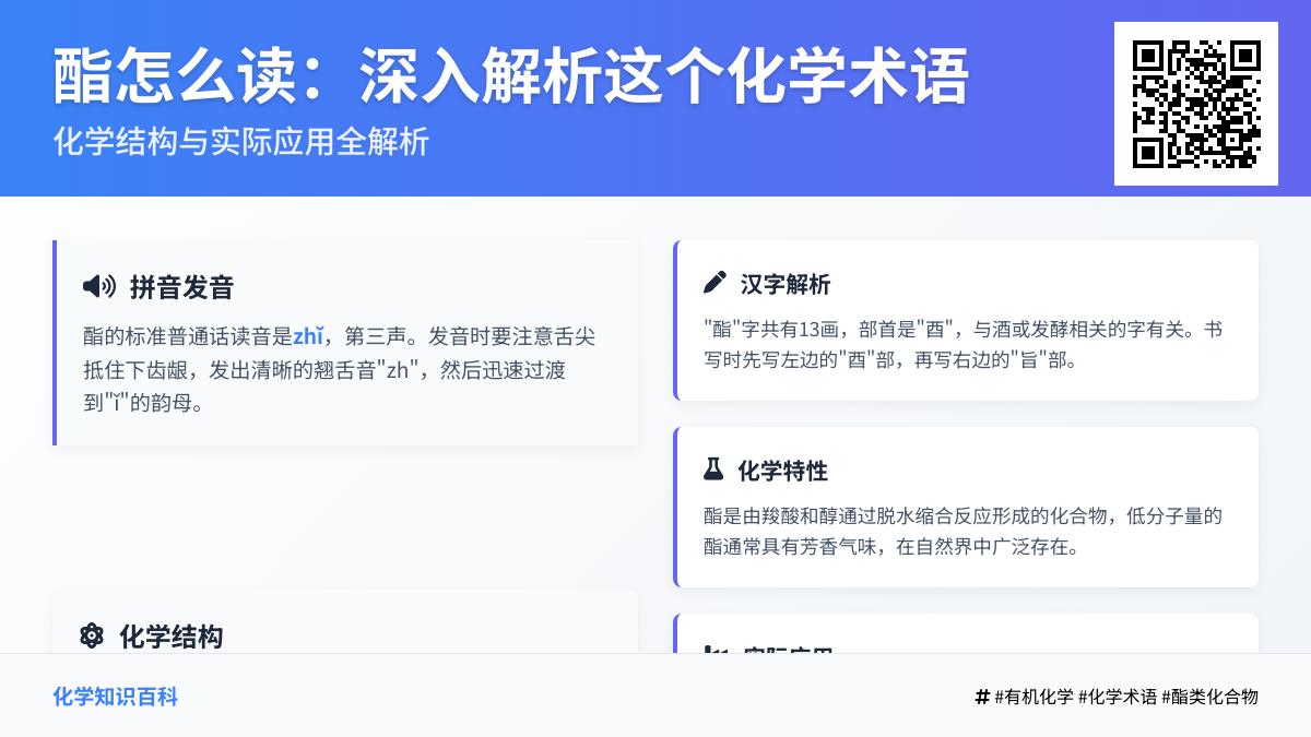 酯怎么读zhǐ 掌握13画笔顺与化学含义解析