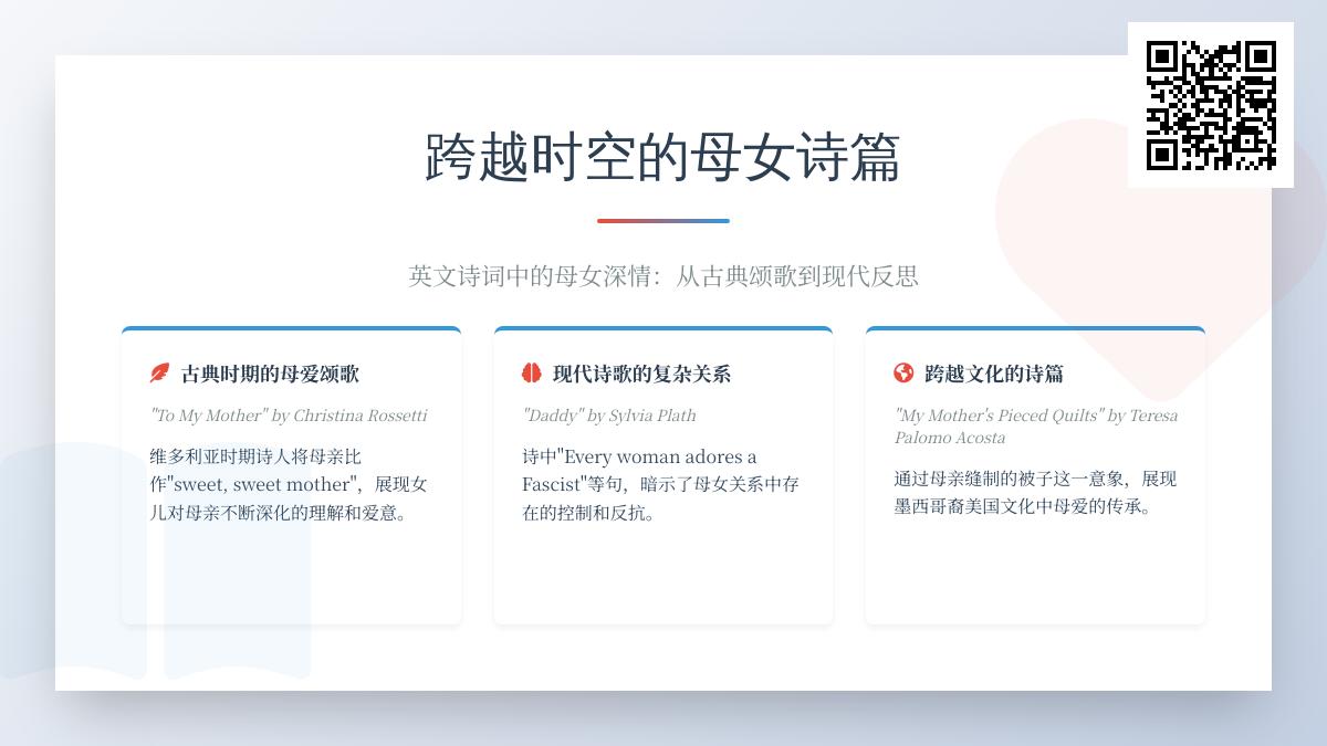 10首关于母女的英文诗歌 跨越时空感受母女深情与复杂情感