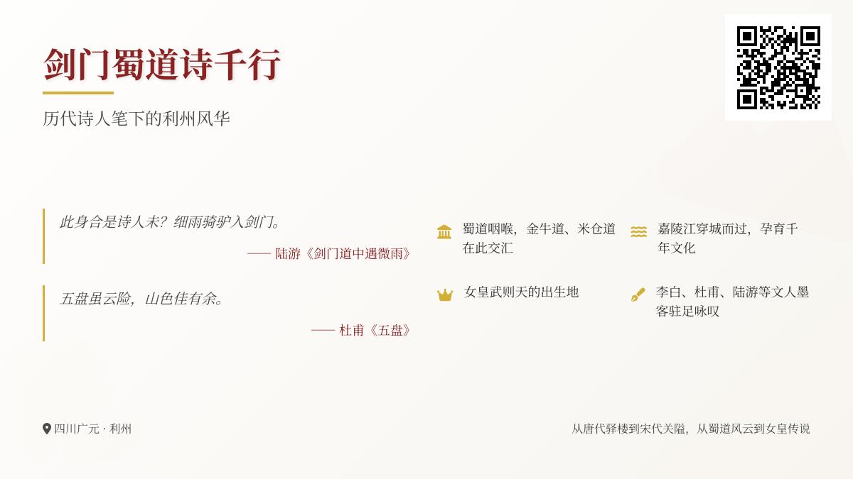 历代诗人笔下的利州风华 关于剑门蜀道的诗词与女皇故里文化解析