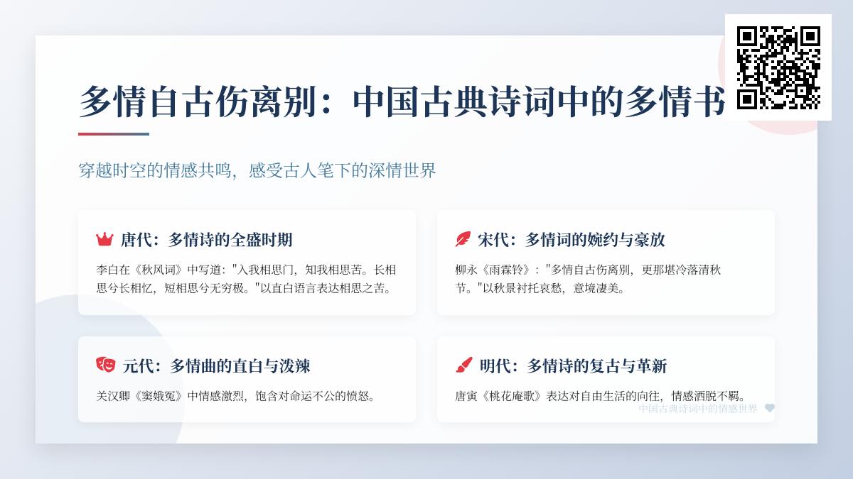 10首关于多情的经典诗词 从唐诗宋词到元曲明清诗中的离别相思与深情书写