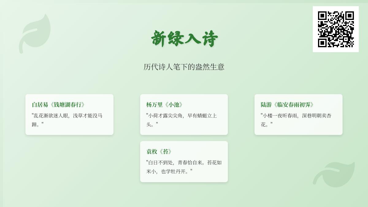 历代诗人如何用新绿描绘春天 10首包含新绿的经典诗词赏析