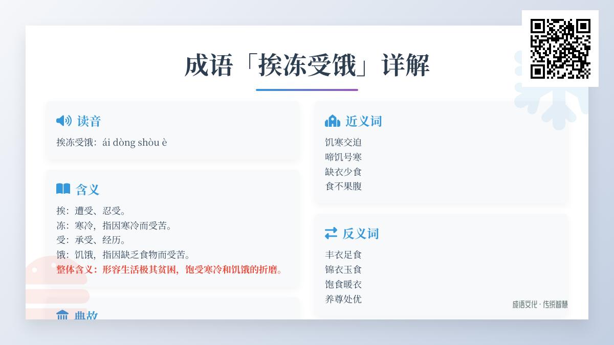 成语挨冻受饿的5种用法解析 从读音典故到正确例句全掌握