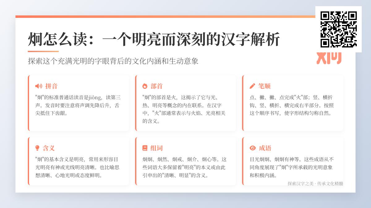 掌握汉字”炯”的3种发音技巧与7个实用组词方法