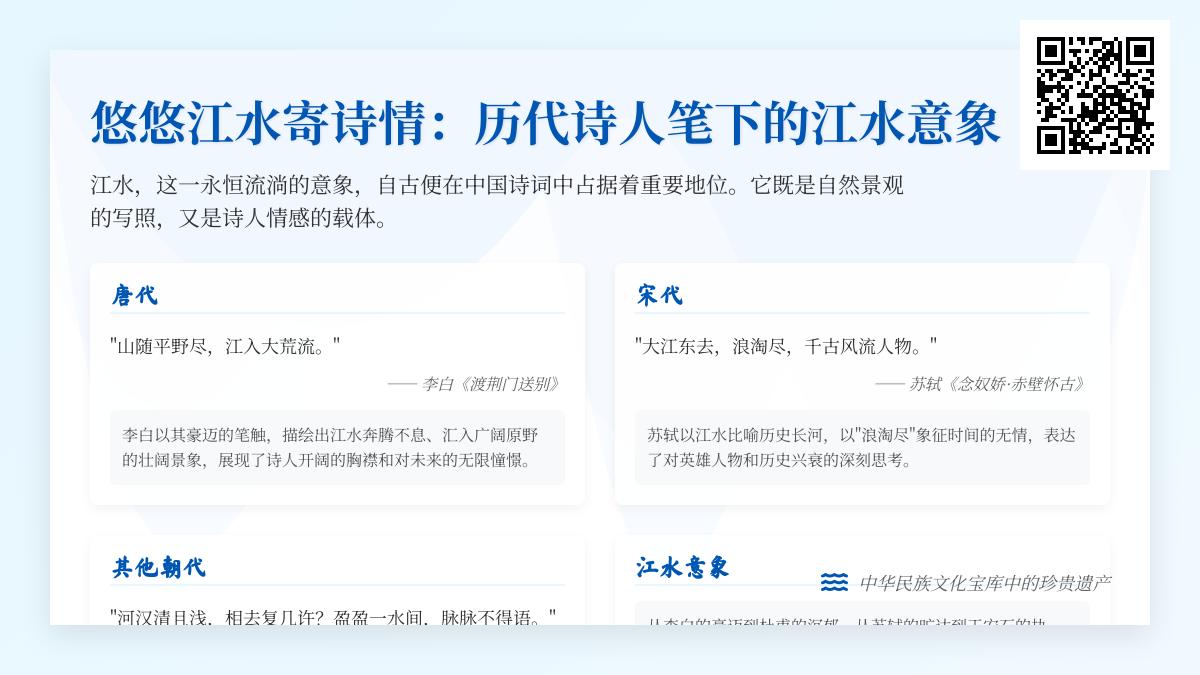 10首关于江水的经典诗词 感受历代诗人笔下的江水意象与情感寄托