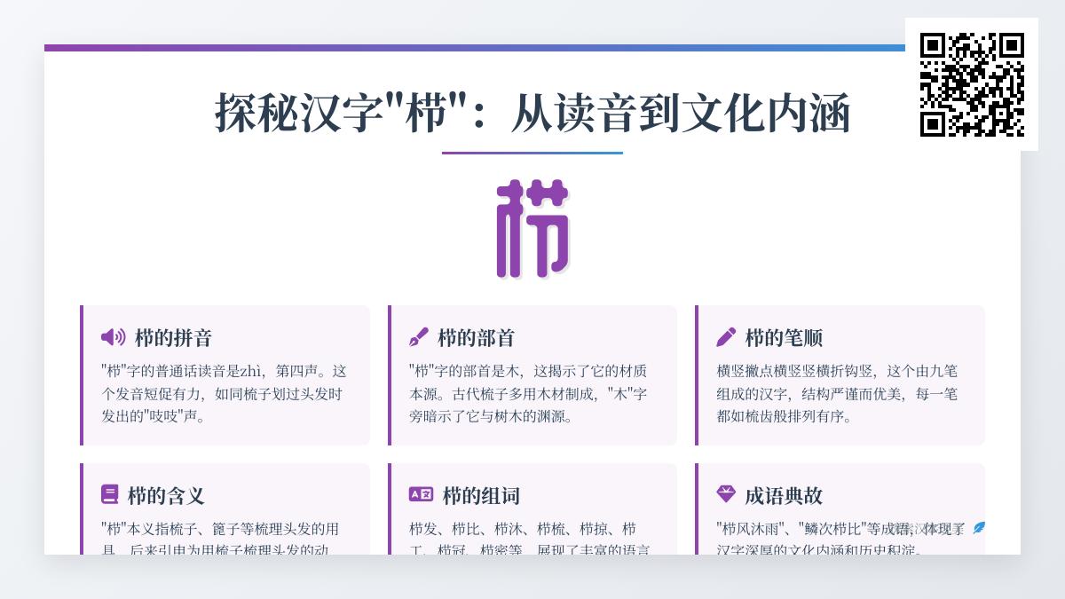 5个你不知道的”栉”字奥秘 从读音到成语用法全解析
