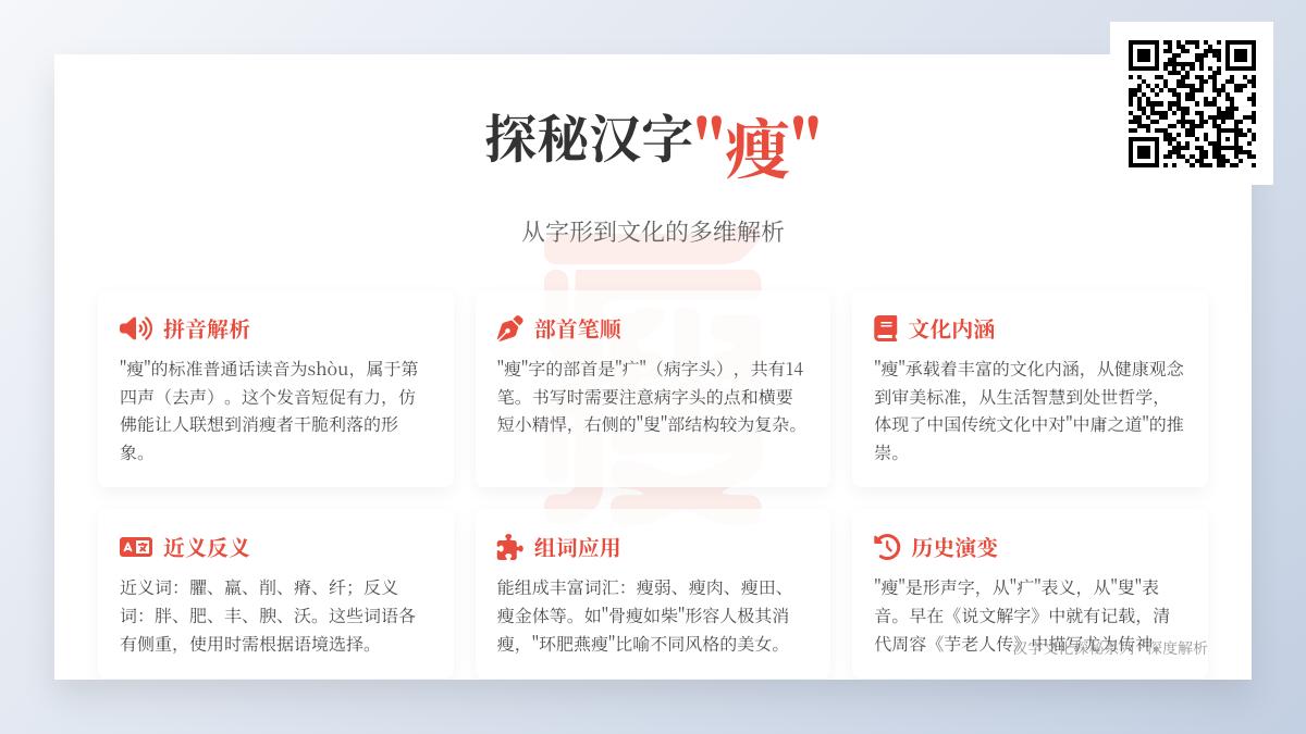 瘦的拼音怎么写？解析汉字”瘦”的发音、笔顺、含义及文化内涵