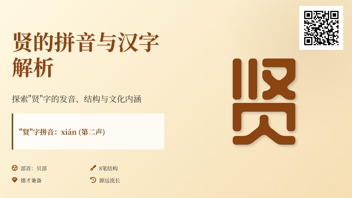 贤字拼音xián怎么读 8笔正确写法与圣贤含义解析