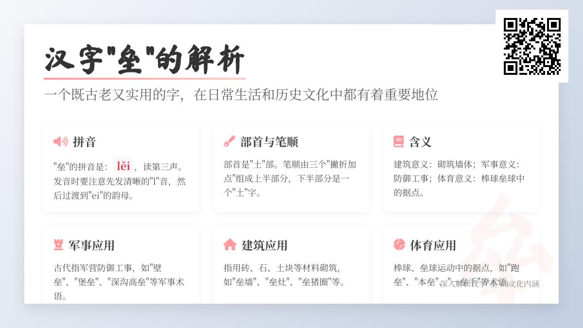 掌握垒字的正确读音、笔顺和5大用法 从军事到体育全面解析