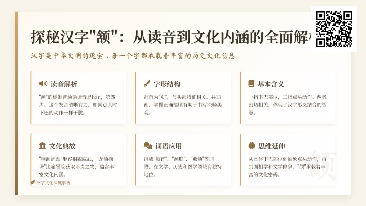汉字”颔”的正确读音与13个笔画详解 下巴含义及颔首点头的文化解析