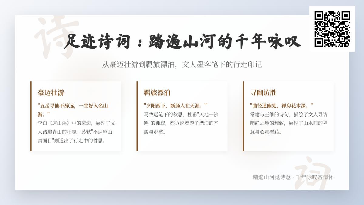 古代足迹诗词大全 踏遍山河的千年咏叹与人生感悟