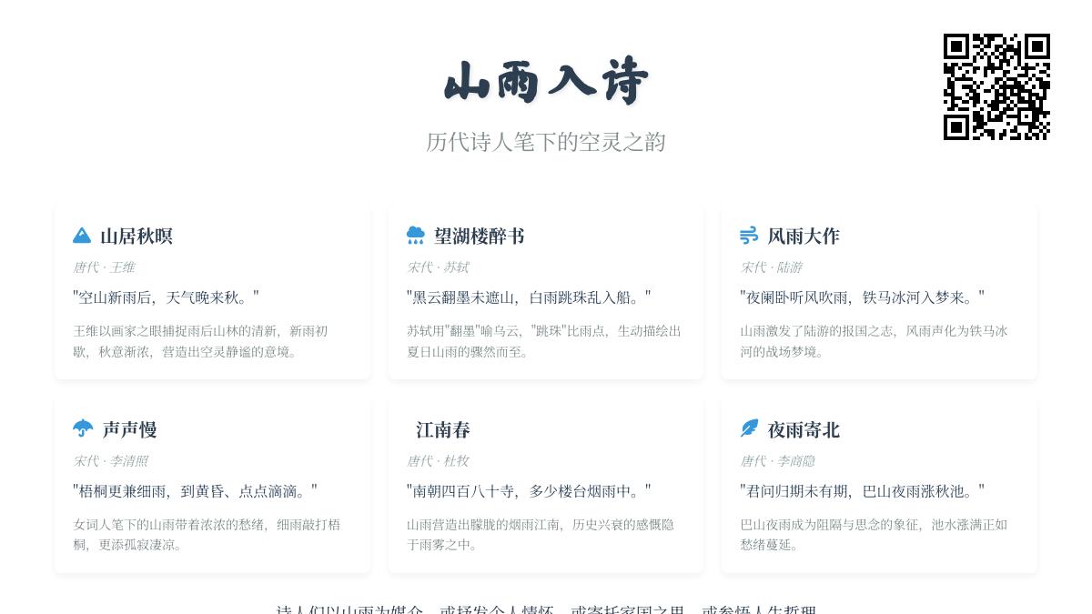 10首描写山雨的经典诗词 感受诗人笔下的空灵意境与情感寄托