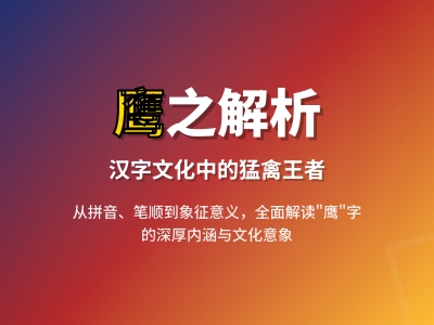 鹰怎么读 yīng的正确发音及18笔笔顺详解